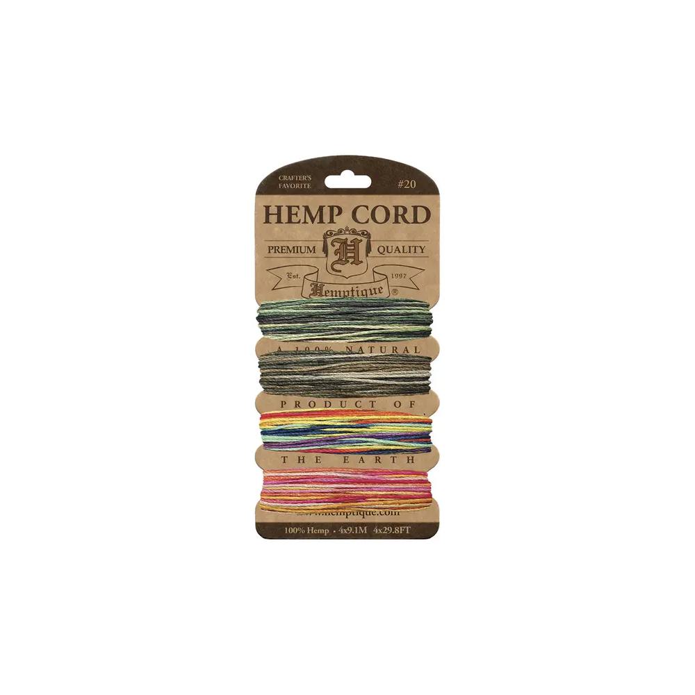 Twine/Thread/Cord, Art & School, Hemptique, Variegated, Hemp Cord, Set, 29', Festival, 957012